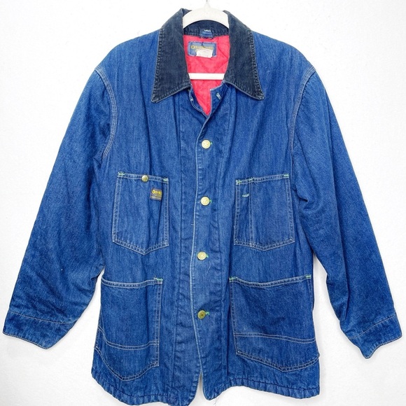OshKosh B’Gosh Vintage 70’s Chore Barn Jacket Denim BlueUnion Made Fisherman